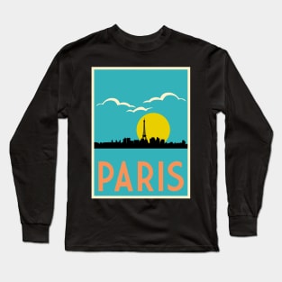 Paris, France, Travel Poster Long Sleeve T-Shirt